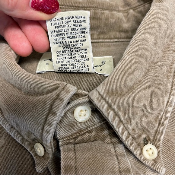 Eddie Bauer Weathered Denim Button Down Shirt- XL. - Picture 12 of 13